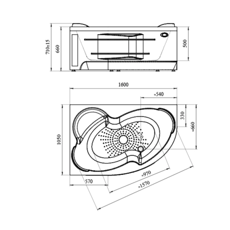 Акриловая ванна Радомир Vannesa Ирма 160х105 (левосторонняя), каркас