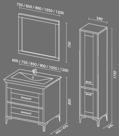 Пенал SANVIT Прованс 34 напольный Лиственница