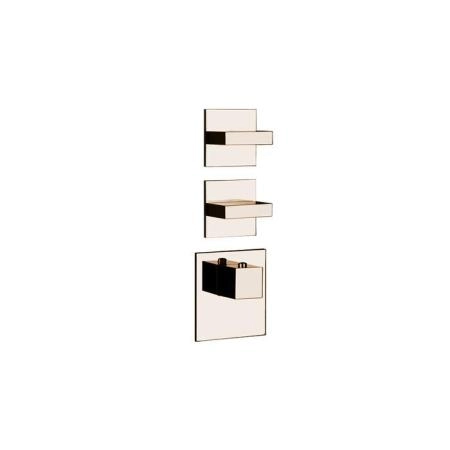 Gessi Rettangolo Встраиваемый термостатический смеситель, подключение на 3/4”, с 2мя независимыми выходами, внешняя часть, цвет: медь