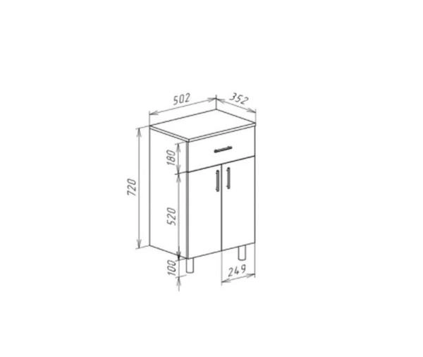 Тумба напольная Bellezza 50 с 1 ящ. белый