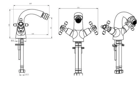 Смеситель для биде Boheme_Комплект 296-CRST