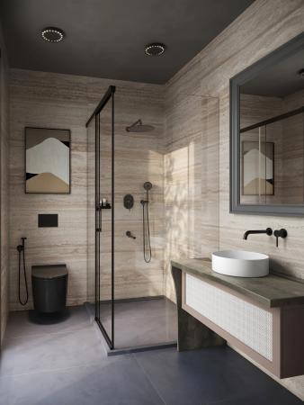 Гигиенический душ встраиваемый со смесителем СКАНДИ 701B черный