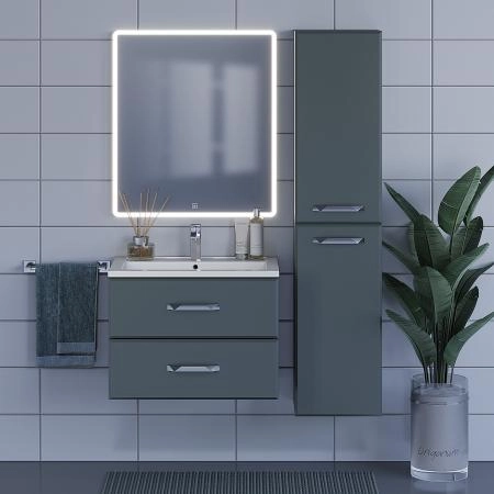 Тумба под раковину для ванной Uperwood Foster 70 см, подвесная, серый графит