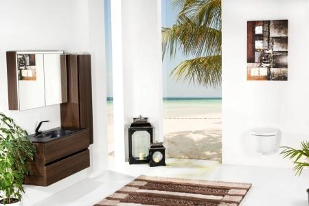 Зеркальный шкаф Boheme Vallessi 100 DARK OAK с подстветкой 546-D