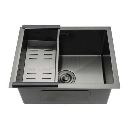 Кухонная мойка Gappo GS5040-6 500x400x215mm 0.8мм с коландером Черный