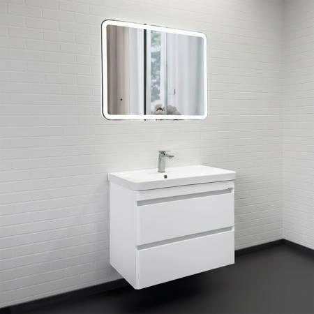 Тумба с раковиной Comforty Енисей-80П2 00-00021339 подвесная белый глянец c раковиной 4480