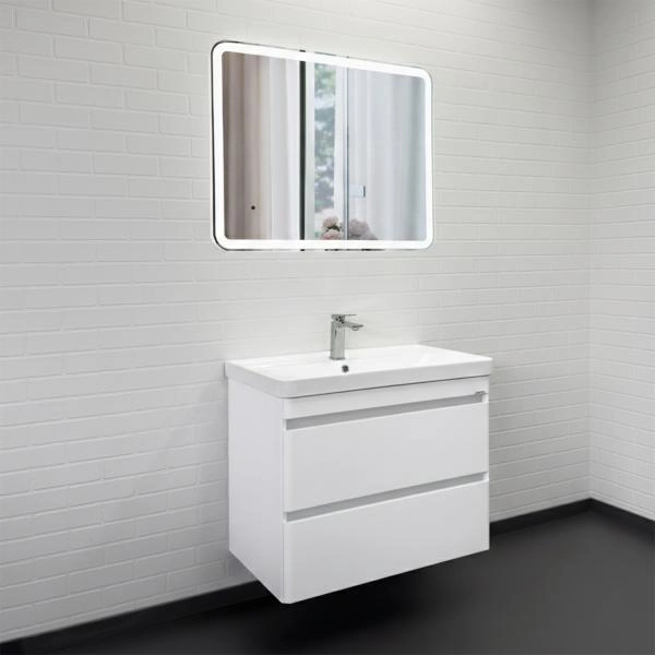 Тумба с раковиной Comforty Енисей-80П2 00-00021339 подвесная белый глянец c раковиной 4480