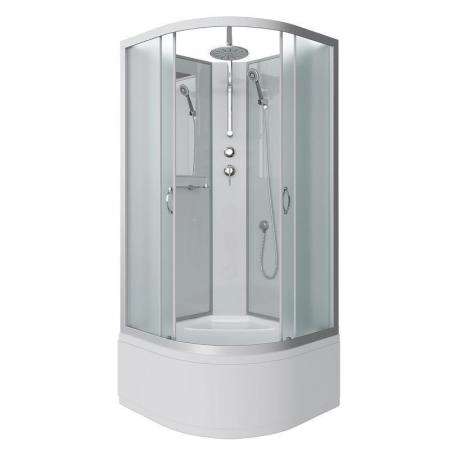 Душевая кабина Niagara NG-1101-14BKG 900х900х2000 низкий поддон 13см стекло матовое с полкой