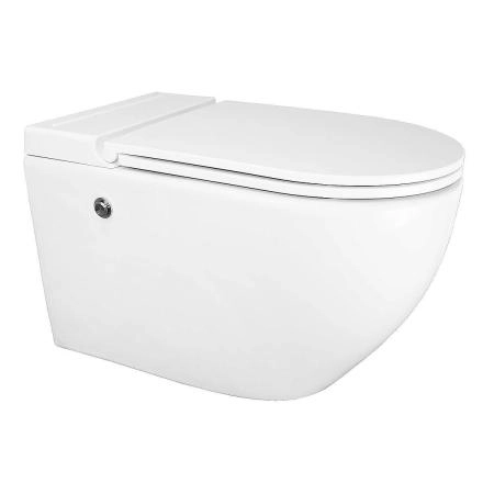 Унитаз импульсный Azario AZ-102C подвесной 360х570х375, полукруглый, быстросъемное сиденье микролифт, монтажная рама в комплекте