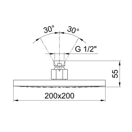 Fantini Mint Верхний душ 20х20см., цвет: черный матовый