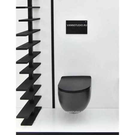Унитаз Bien VOKHA MDKA052N1VP0B7000 подвесной безободковый сиденье микролифт, цвет черный матовый