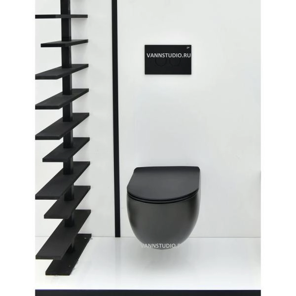 Унитаз Bien VOKHA MDKA052N1VP0B7000 подвесной безободковый сиденье микролифт, цвет черный матовый
