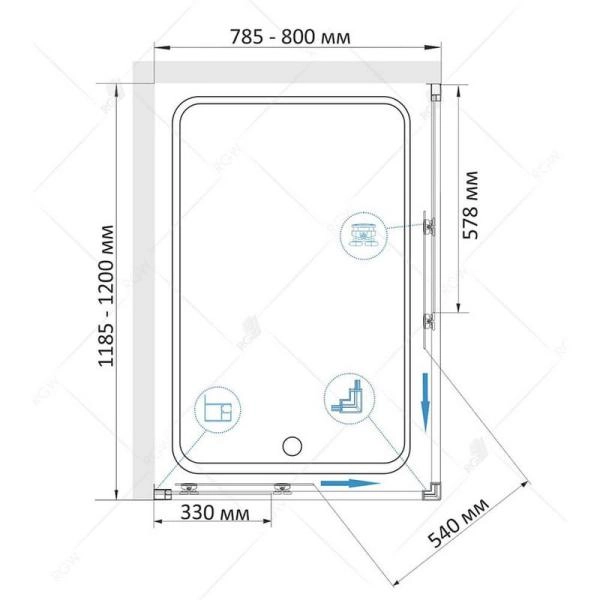 Душевой уголок RGW Classic CL-44B 80x120 стекло прозрачное/профиль черный 32094482-14
