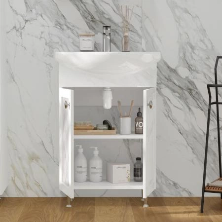 Тумба для ванной Volna Milena 55.2D напольная (Балтика) раковина отдельно