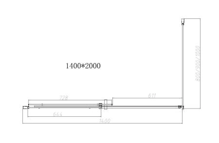 Душевой уголок Vincea Dice VSR-4D1014CL, 1400*1000, хром, стекло прозрачное