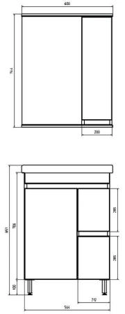 Тумба ASB-Mebel Марко 60-2.1 напольная белый/дуб золотой
