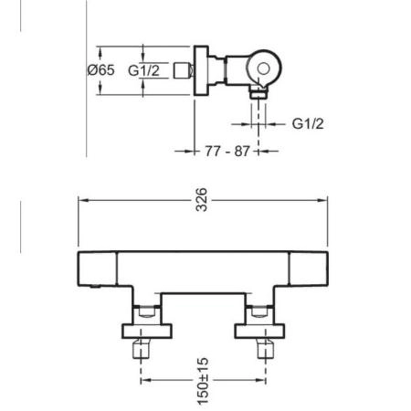 Смеситель Jacob Delafon AVID E97384-CP для душа термостат хром