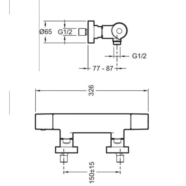Смеситель Jacob Delafon AVID E97384-CP для душа термостат хром