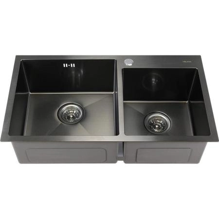 Мойка Melana ProfLine S7843HB 78x43 3,0/220 сатин графит 2-я чаша, врезная прямоугольная