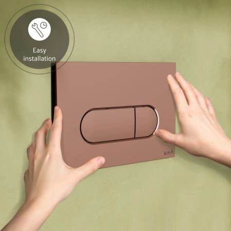 Кнопка смыва для инсталляции VitrA Root Round  740-2240 мягкая медь глянец двойный смыв