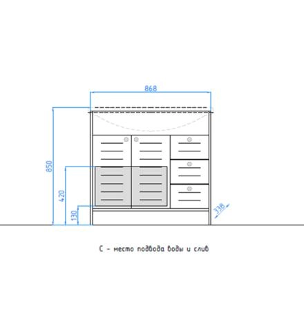 Тумба под раковину Style Line Elfante Кантри Эльбрус-90, венге