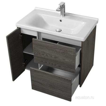 Тумба под раковину Aquaton Стоун 1A228201SXC80 80 с ящиком, грецкий орех