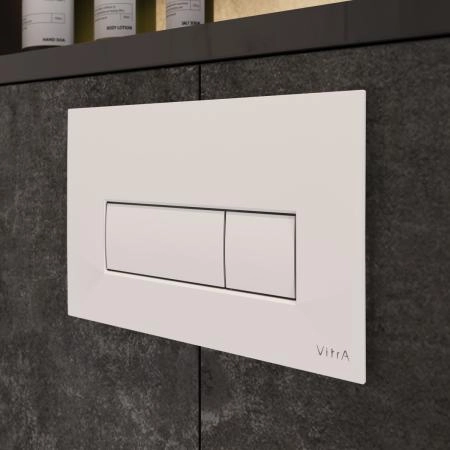 Кнопка смыва для инсталляции VitrA Root Square  740-2300 глянцевая белая двойный смыв