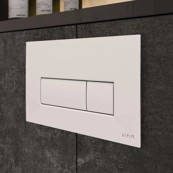 Кнопка смыва для инсталляции VitrA Root Square  740-2300 глянцевая белая двойный смыв