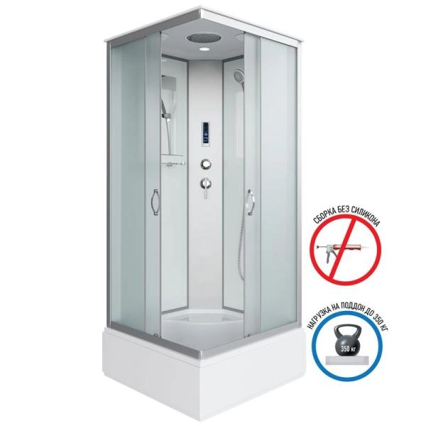 Душевая кабина Niagara NG-1108-14P 900х900х2150 средний поддон 26см стекло матовое с полкой