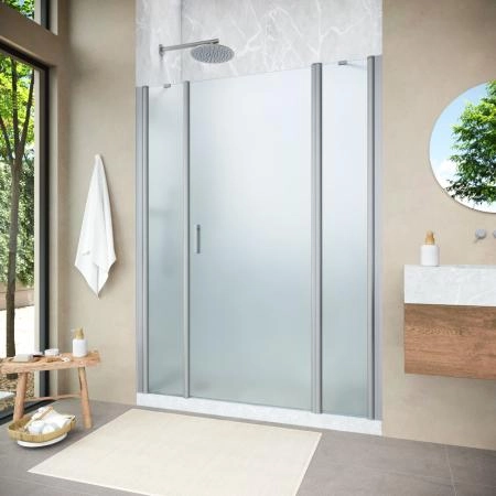 Душевая дверь Vegas-glass EP-2F NOVO h2000 185 07 10 R, профиль матовый хром, стекло сатин