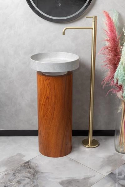 Пьедестал для раковины Boheme SOLE Corian 300*720 Red Wood 801-Base-RWood