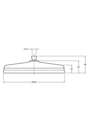 Верхний душ Jacob Delafon katalyst E13694-CP диаметр 30,5 см