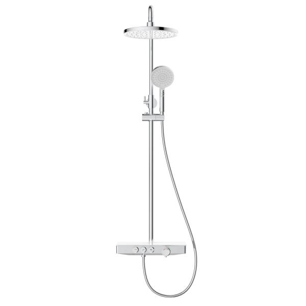 Душевая стойка BERGES MORANS 75001 с изливом и термостатом, хром
