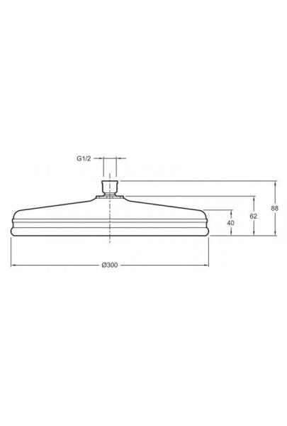 Верхний душ Jacob Delafon katalyst E13694-CP диаметр 30,5 см