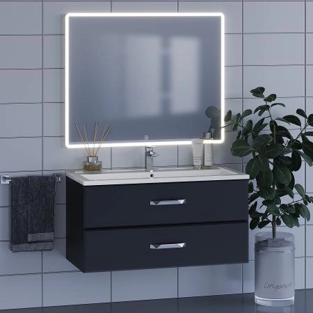 Тумба под раковину для ванной Uperwood Foster 100 см, подвесная, черная