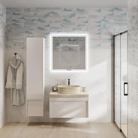 Тумба Kerama Marazzi MODULA МОДУЛА MO.80.1+1\WHT подвесная 80 с ящиком 1+1, белая глянцевая