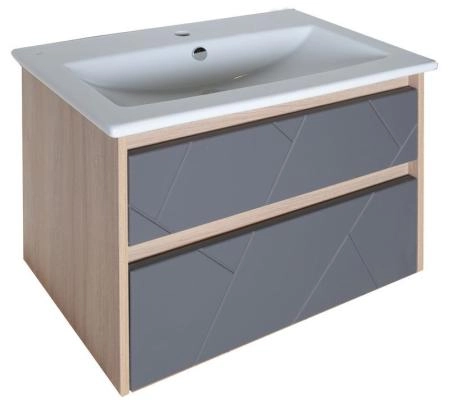 Тумба ASB-Mebel Диана 60 Серый/дуб янтарный подвесная под умывальник Элина 60