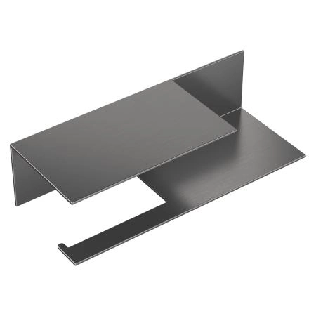 Держатель для туалетной бумаги Boheme c полкой Qubic Gun Metal 10721-2-GM