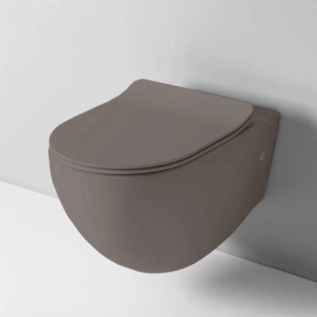 Artceram FILE 2.0 Унитаз подвесной 53х37см, безободковый, с крепежом, цвет: tortora