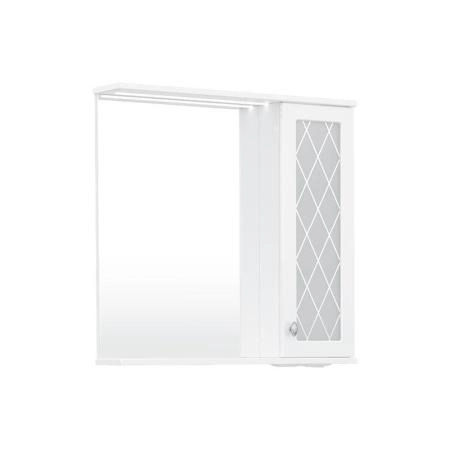 Зеркало-шкаф с LED подсветкой Volna Milena 70 правое белый глянец