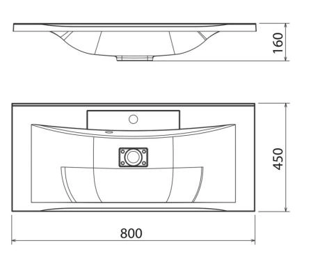 Раковина кварцевая Uperwood Elen Quartz 80 см, белая матовая, жасмин
