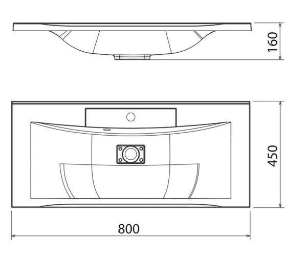 Раковина кварцевая Uperwood Elen Quartz 80 см, белая матовая, жасмин