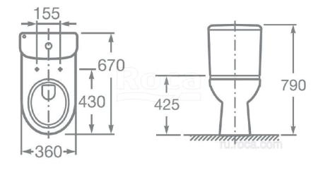 Унитаз Roca Access 34P23800Y с горизонтальным выпуском