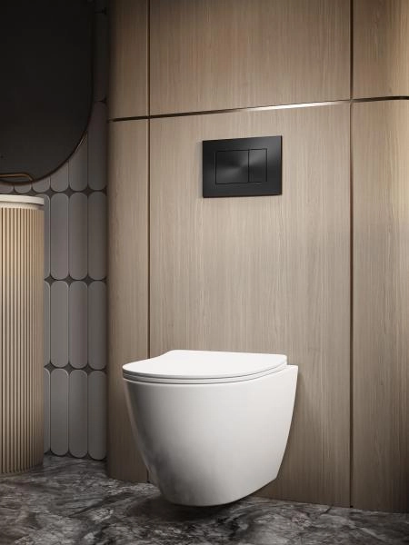 Кнопка смыва KNOTLOR DUET BIS106BL, черный  (серия 1)