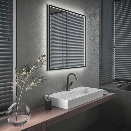Ideal Standard Conca Квадратное зеркало 100х100см, диаметральная светодиодная подсветка, цвет: черный