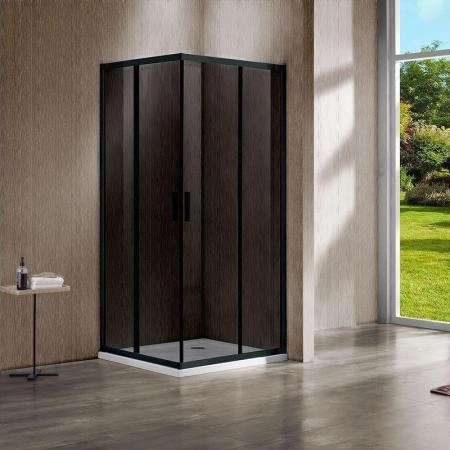 Душевой уголок Vincea Garda VSS-1G8090CGB, 900*800, черный, стекло тонированное