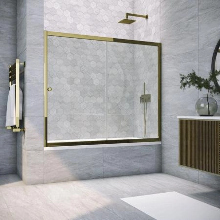 Шторка на ванную Vegas-glass ZV TUR NOVO 150 05 01, профиль бронза, стекло прозрачное