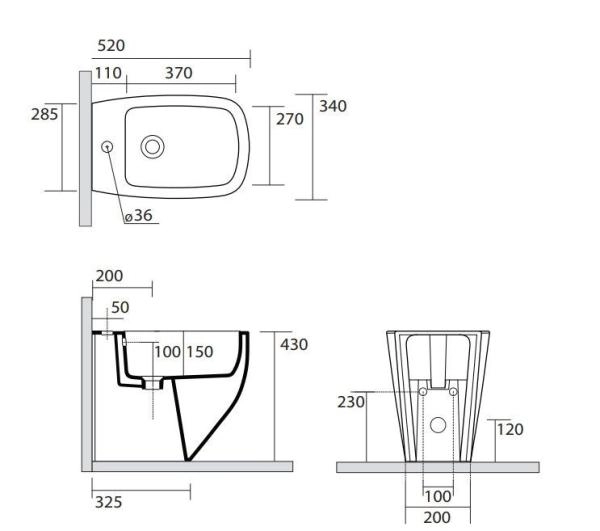 Биде напольное AXA WHITE JAM 3302001 цвет белый
