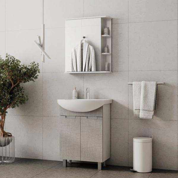 Тумба для ванной Volna Vario Sf 50.2D Софт/белый напольная (Рива) раковина отдельно