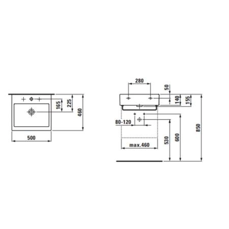 Laufen Living City Раковина 50х46х14 см, 1 отв., цвет: белый